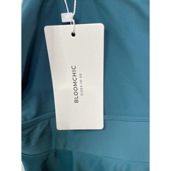 BloomChic 30 Swim Dress Bathing Suit Turquois Halter Top Adjustable Strap NWT - Picture 6 of 12